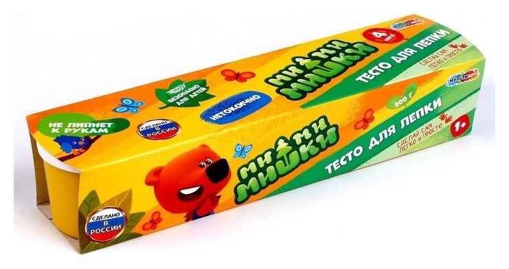Тесто для лепки «Ми-ми-мишки» 4 цв. по 50 г  Multiart