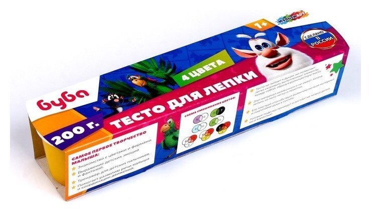 Тесто для лепки «Буба»4 цв. по 50 г  Multiart