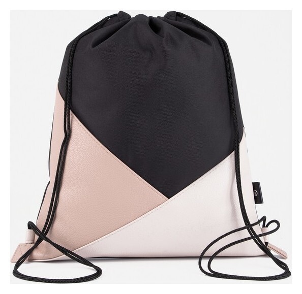 Сумка для обуви на шнурке, цвет чёрный/розовый 