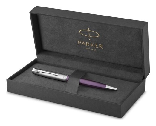 Ручка шариковая Parker Sonnet Essential Sandblasted Metal Violet, фиолет, подар/уп 2169369  Parker