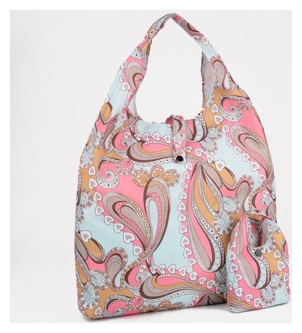 Сумка хозяйственная на кнопке, цвет розовый  