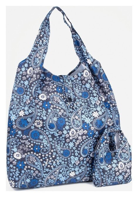 Сумка хозяйственная на кнопке, цвет синий 