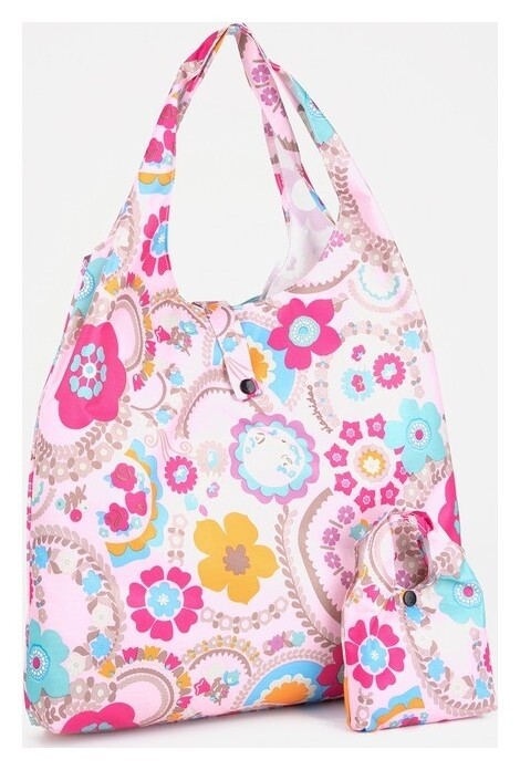 Сумка хозяйственная на кнопке, цвет розовый  