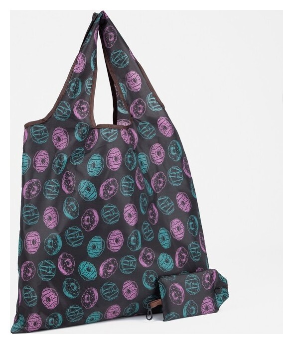 Сумка хозяйственная без застежки, цвет серый/разноцветный  