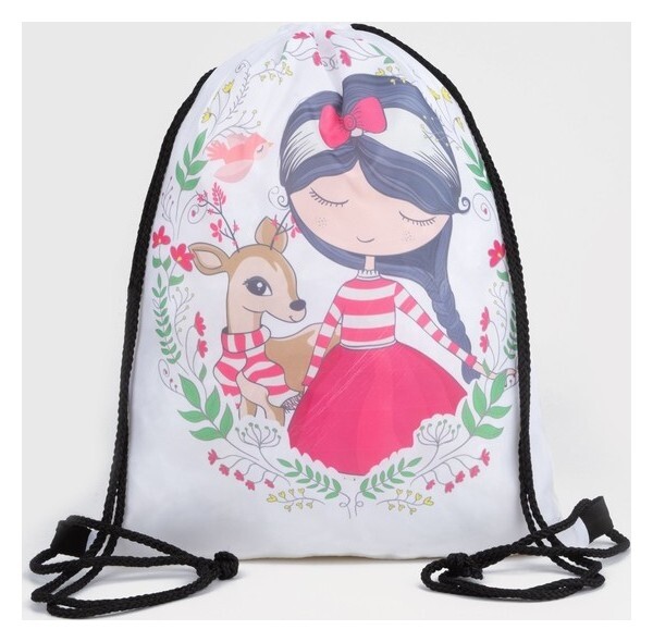 Мешок для обуви на шнурке, цвет белый  