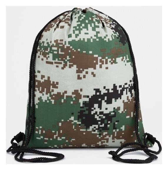 Мешок для обуви на шнурке, цвет зелёный/камуфляж  