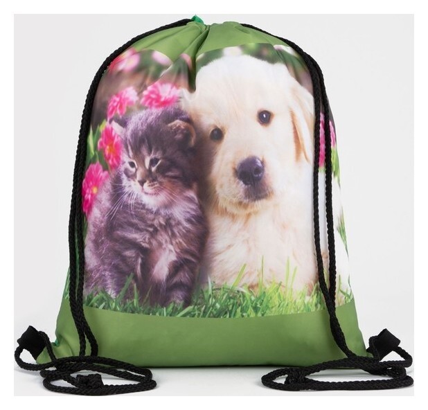 Мешок для обуви на шнурке, цвет зелёный  