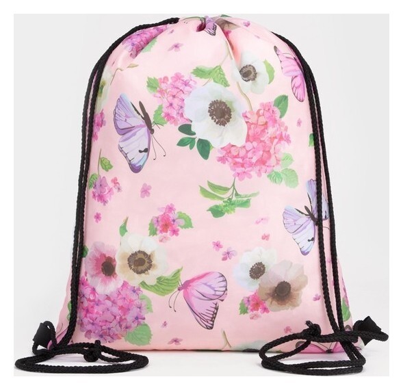 Мешок для обуви на шнурке, цвет розовый  