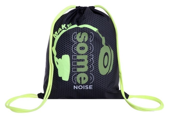 Мешок для обуви с карманом, 470 х 370 мм, с ручкой-петлей, "Оникс", мо-26-1-2р,"яркие наушники"  Оникс