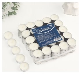 Набор чайных свечей «Классика», белый, 100 штук Русская свечная мануфактура