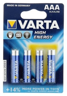 Батарейка алкалиновая Varta High Energy AAA набор 4 шт Varta