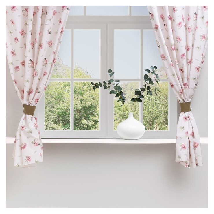 Комплект штор для кухни с подхватами этель "Tenderness" 149х180 см - 2 шт  Этель