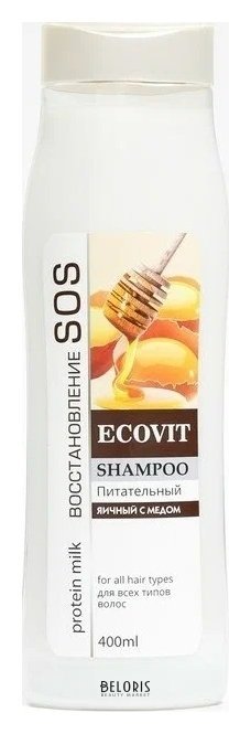 Шампунь для волос Питательный яичный с медом ECO&Vit SOS