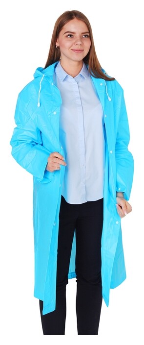 Дождевик-плащ, походный, размер L, цвет голубой Maclay