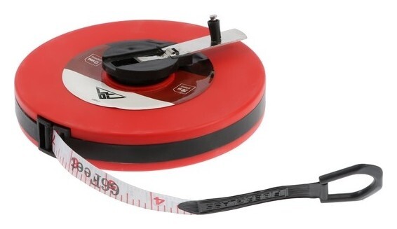 Рулетка геодезическая лом, фиберглассовая лента, закрытый корпус, 20 м х 13 мм  LOM