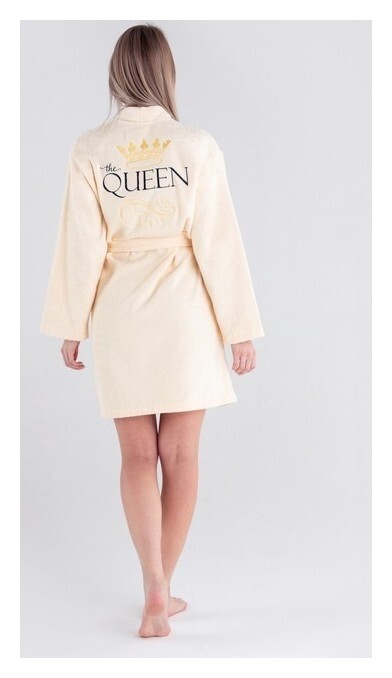 Халат махровый женский Queen размер 46-48, 100% хлопок  Этель