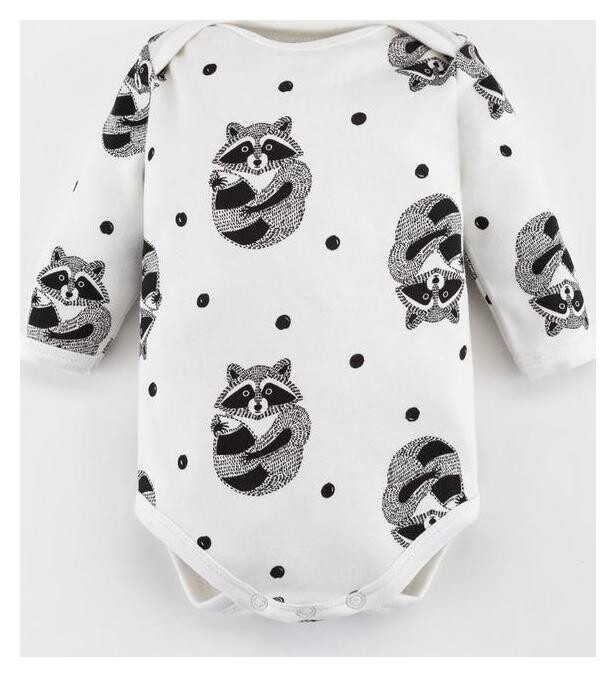 Боди с длинным рукавом «Енот» крошка Я, цвет белый, рост 80-86 см  Крошка Я