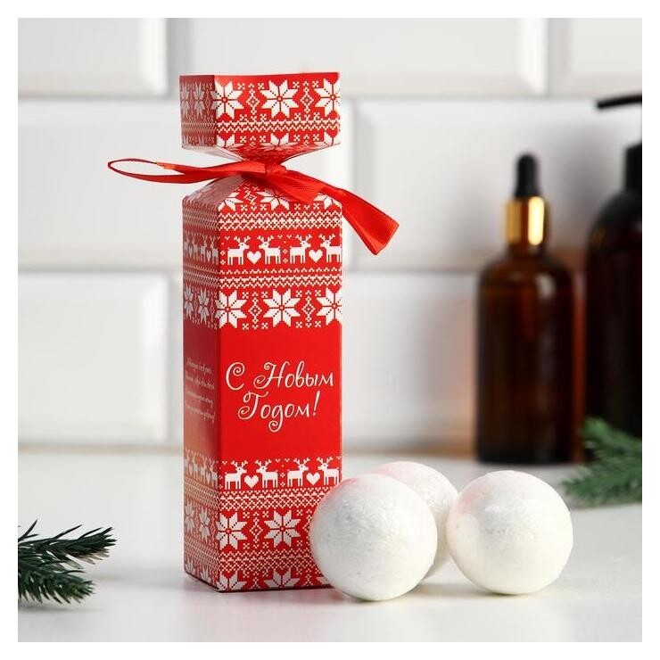 Бурлящие шары С новым годом! орнамент красный свитер с оленями  Добропаровъ