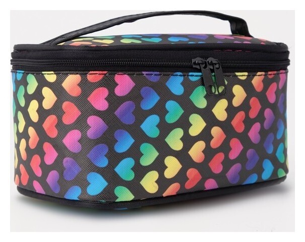 Косметичка на молнии, с зеркалом, цвет чёрный NNB