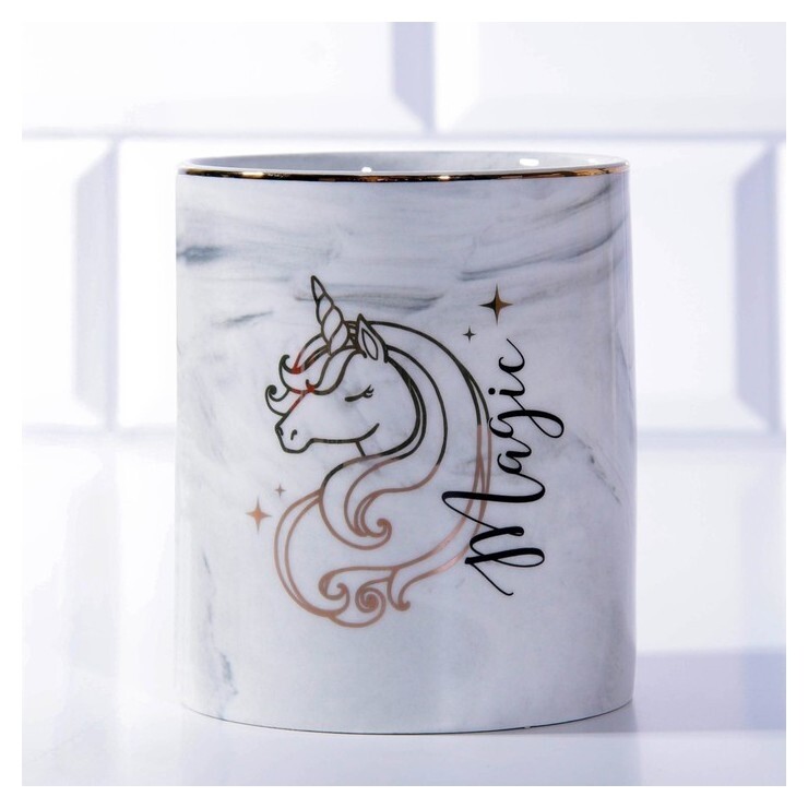 Кружка "Magic", серый мрамор, 8 х 9,5 см  