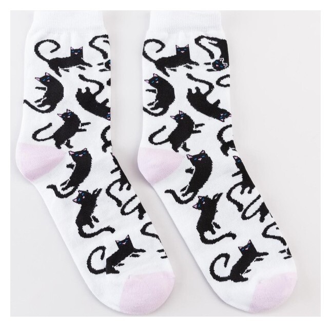Носки Minaku «Котики», цвет белый, размер 40-41 (27 см)  Minaku
