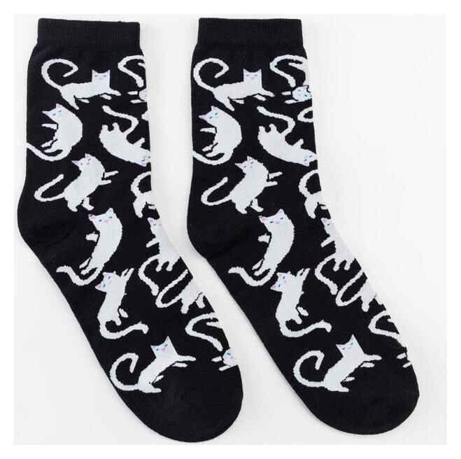 Носки Minaku «Котики», цвет чёрный, размер 38-39 (25 см)  Minaku