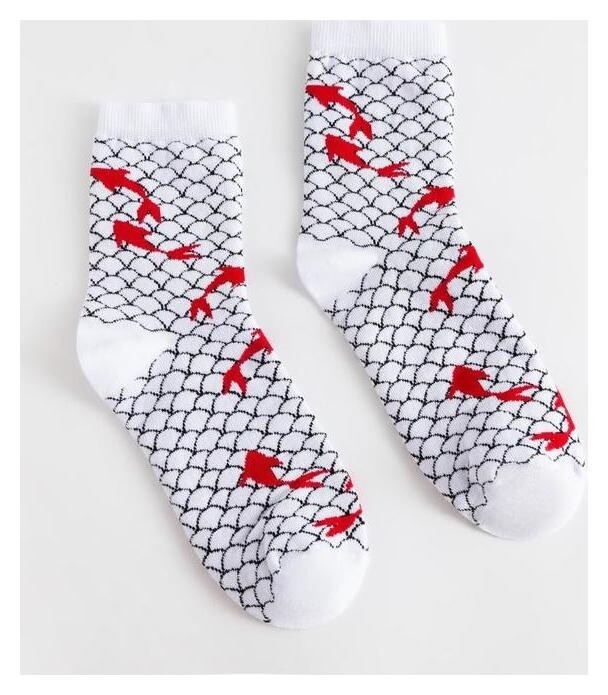 Носки Minaku «Рыбки», цвет чёрный, размер 38-39 (25 см)  Minaku