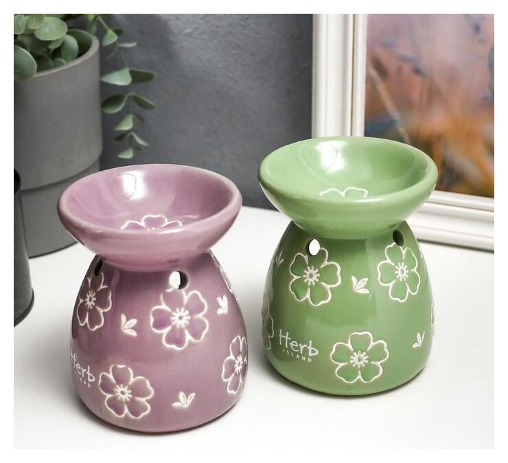 Аромалампа керамика "Нежные цветочки" 11х9х9 см 