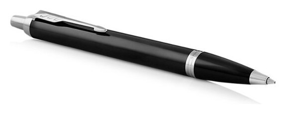 Ручка шариковая Parker IM Core Black CT M, корпус из латуни чёрный матовый/ хром, синие чернила  Parker