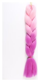 Zumba канекалон двухцветный, гофрированный, 60 см, цвет светло-розовый/светло-фиолетовый(#by39) Queen Fair