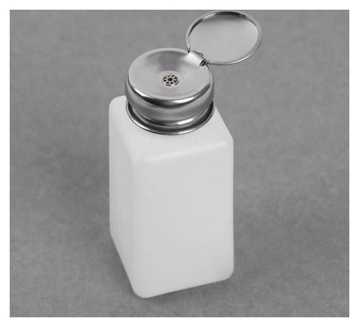Баночка с дозатором для жидкостей, с алюминевой крышкой, 250 мл, цвет белый  