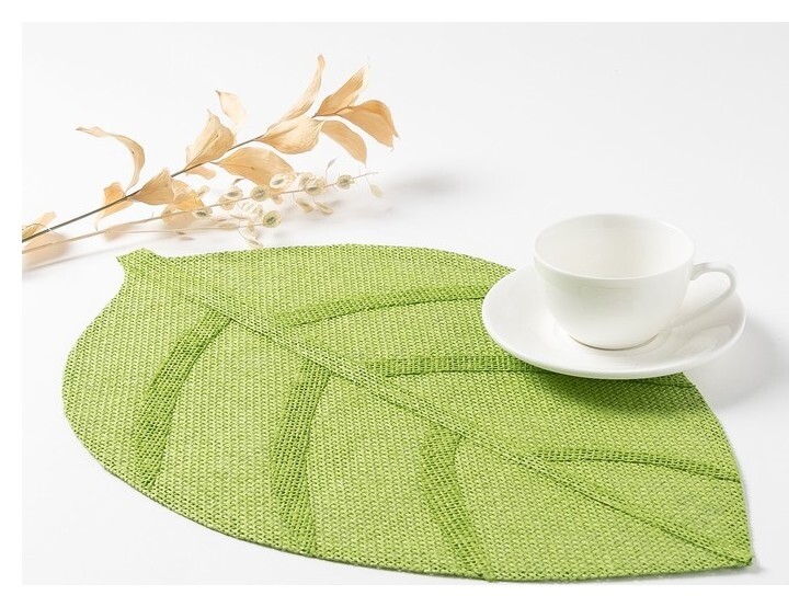 Салфетка сервировочная доляна "Листочки", цв.зеленый, 30*45 см  Доляна