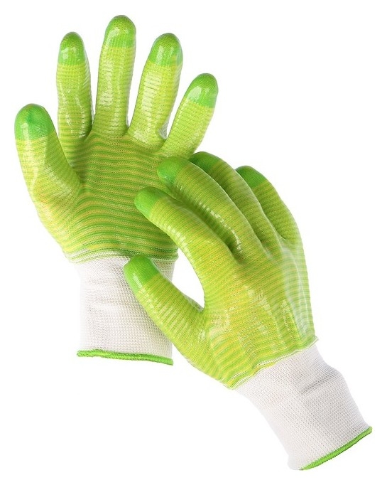 Перчатки нейлоновые, с ПВХ покрытием, размер 9, Greengo