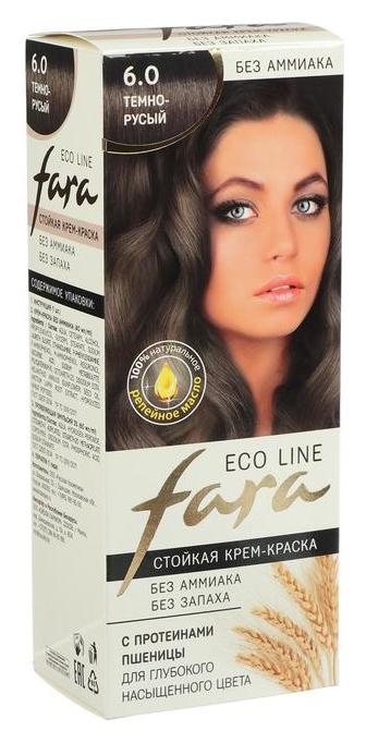 Краска для волос Fara Eco Line 6.0 тёмно-русый