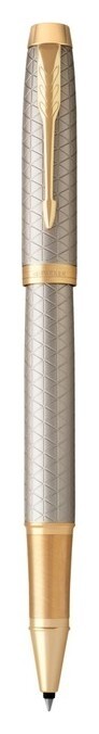 Ручка-роллер Parker IM Premium T323 Grey GT F, 0.5 мм, корпус из алюминия, чёрные чернила, В подарочном пакете  Parker