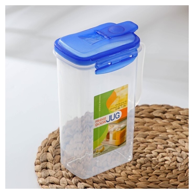 Банка пластиковая для сыпучих продуктов «Глория», 1,25 л, 15×8,5×21 см, цвет синий  