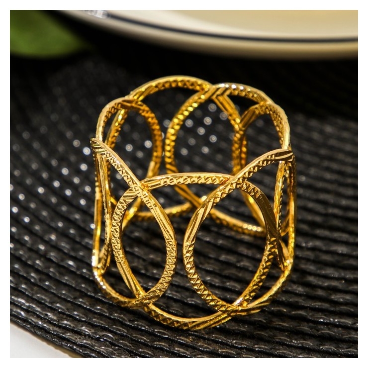 Кольцо для салфетки Noble, 4,5×3,9 см, цвет золотой