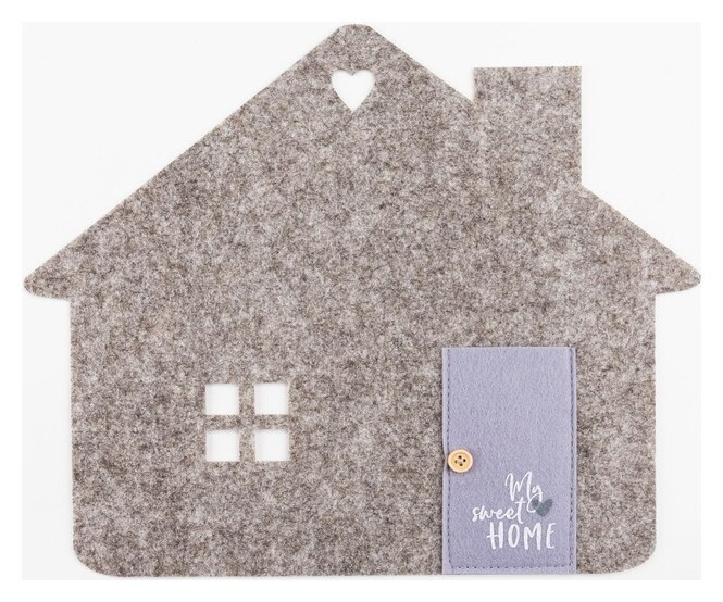 Салфетка декоративная "Sweet Home" 35 х 30 см, 100% п/э, фетр  Доляна