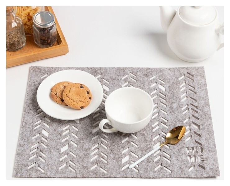 Салфетка декоративная "Home" 30 х 40 см, 100% п/э, фетр  Доляна