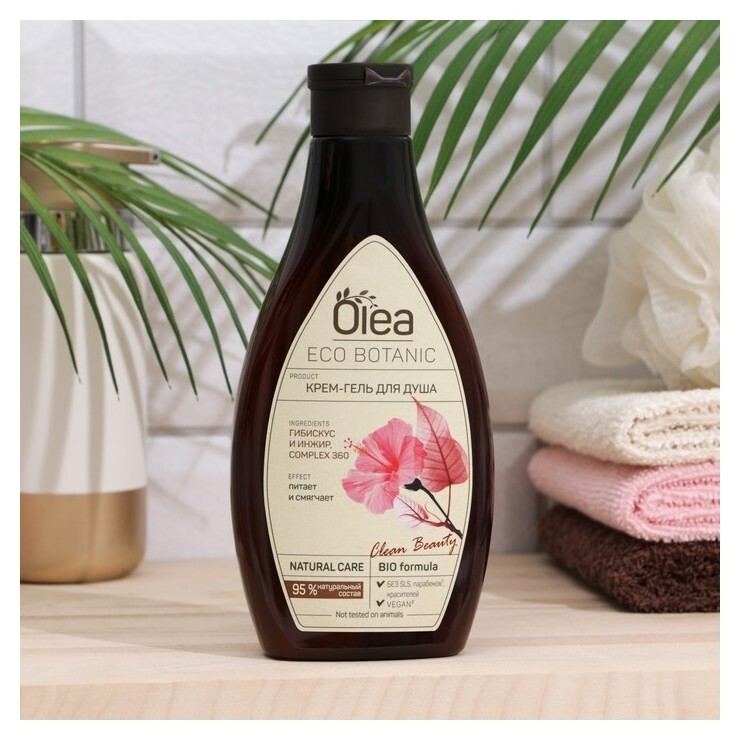 Крем-гель для душа Olea. Eco Botanic с гибискусом и инжиром  Olea