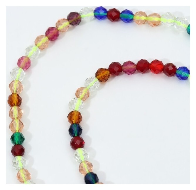 Бусины на нити шар №3 гранёный "Шпинель", +/-36см, цветные  