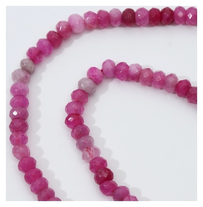 Бусины на нити кукуруза гранёная 3мм "Агат розовый", 35см  