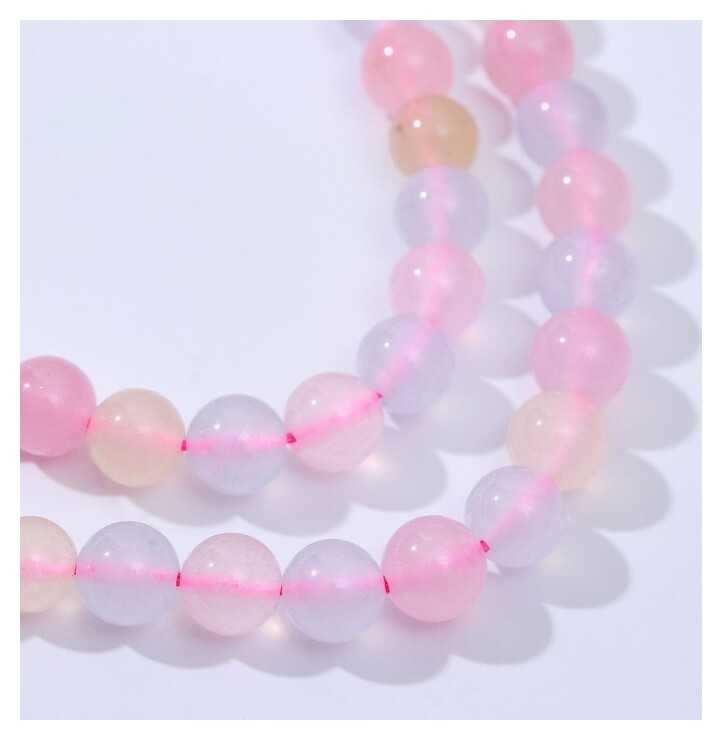 Бусины на нити шар №8 "Кварц разноцветный", +/-37см  