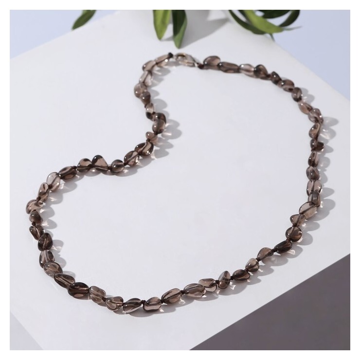 Бусы "Раухтопаз" галтовка мелкая обработанная через узел, 46см 5863772  