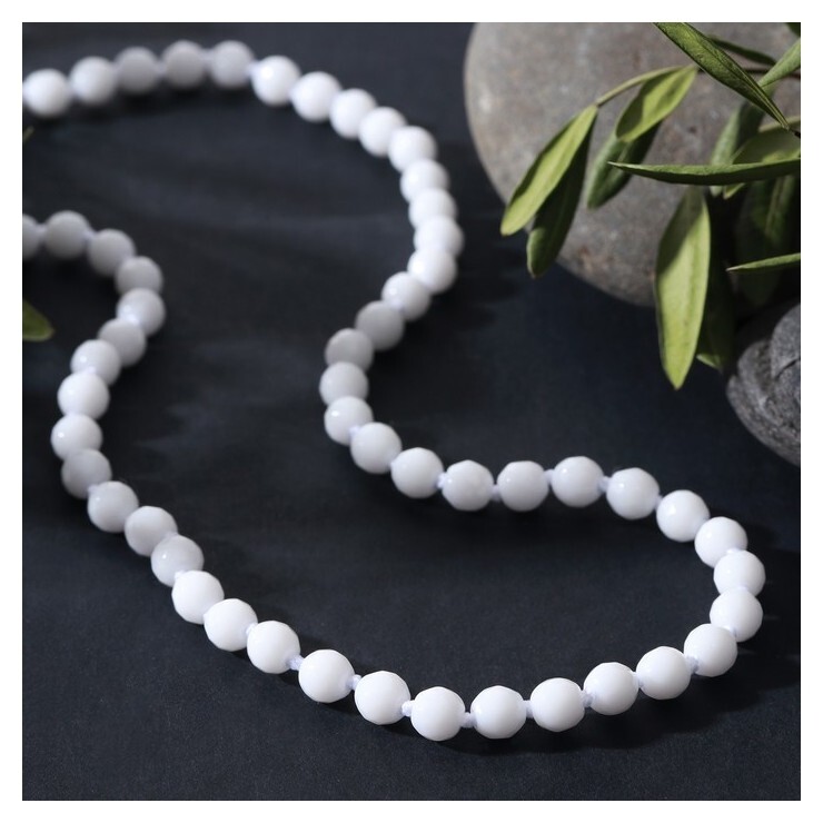 Бусы шар №6 через узел "Агат белый", 45см  