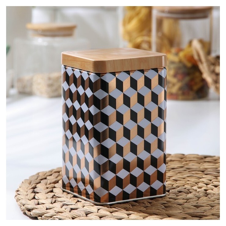 Банка для сыпучих продуктов «Куб», 9×9×15 см  