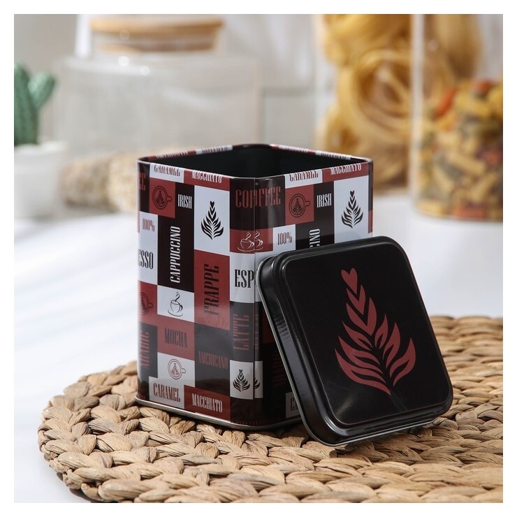 Банка для сыпучих продуктов «Кофе», 7,5×7,5×10,5 см 