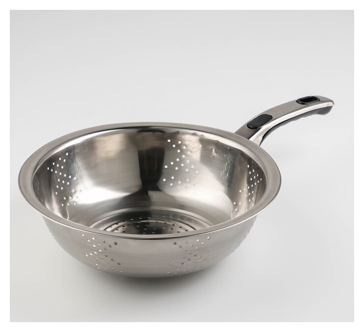 Дуршлаг из нержавеющей стали с ручкой, D=25 см, 201 сталь  