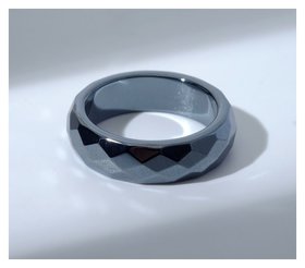 Кольцо "Ночь" под гематит, гранёное, цвет чёрный, размер 16 Queen Fair