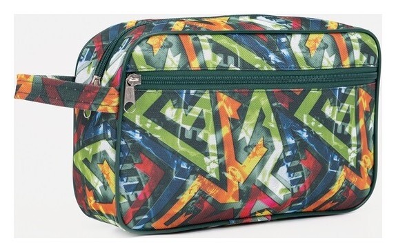 Косметичка на молнии, с подкладом, наружный карман, цвет разноцветный  Бако Текстиль